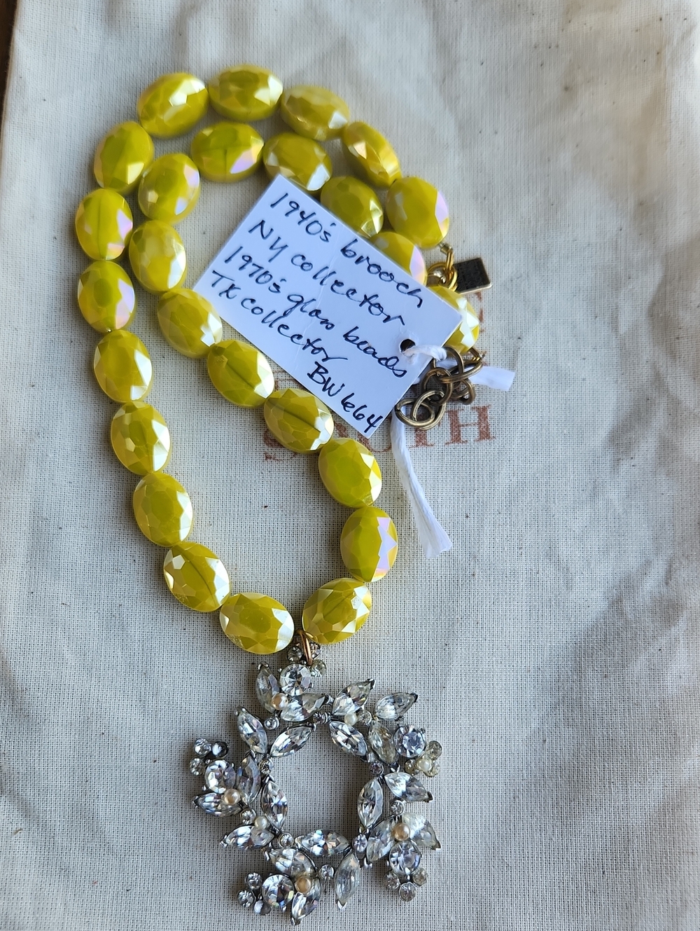 Made In The Deep South Yellow Faceted Glass Bead Necklace